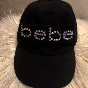 Bebe hat - Black Rhinestone Bebe. Authentic.